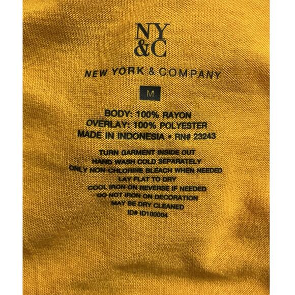 158. NY&C | New York & Company Nwt animal print mustard yellow sequins tank SZ:M - Picture 5 of 6